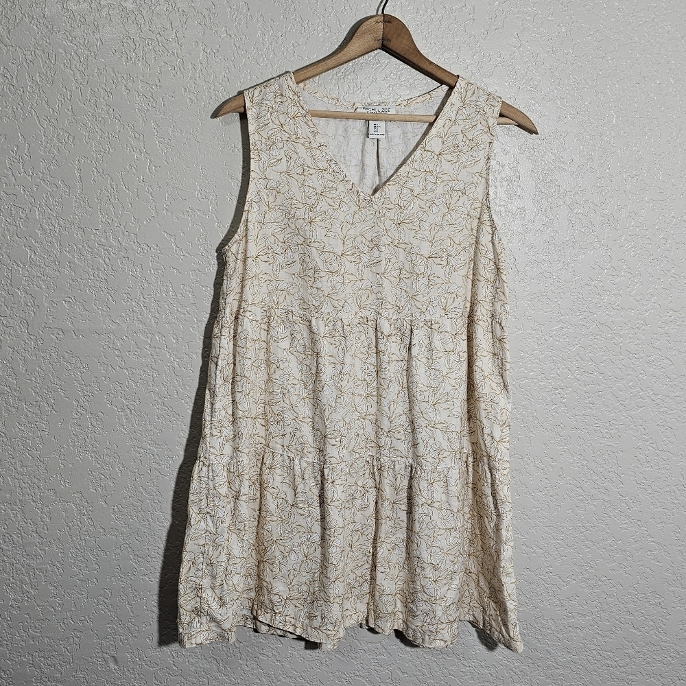 Rachel Zoe 100% Linen Floral Print Dress